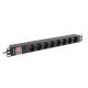 9. LANBERG RACK POWER STRIP PDU 19" (1U, 16A, 8X SHUKO, 2M, BLACK) PDU-08F-0200-BK