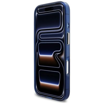 5. Guess IML Script Metal MagSafe Case for iPhone 17 Pro - Blue