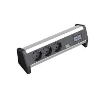 BACHMANN tabletop power strip 3 safety sockets, 2 CAT5e RJ45 female/female, Power input: GST18 - female, without power supply sold separately