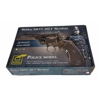 3. WEBLEY MKVI .455 Police revolver, cal. 5.5 mm, Diabolo, 6-shot cartridges, 4" barrel, CO2 Battlefield Ekp do17J