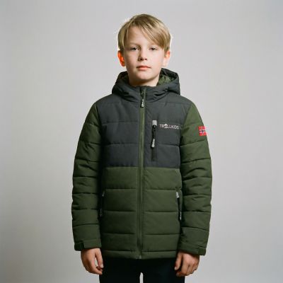 3. Trollkids Kids Hemsedal Snow Jacket XT Waterproof Green (513-347)