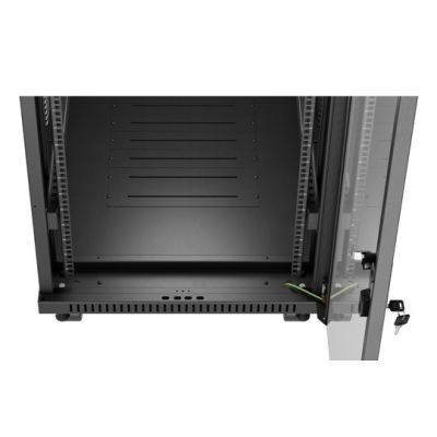 11. Lanberg 19" 32U 600x1000 black floor-standing rack cabinet with glass doors (flat pack)