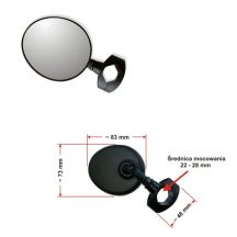 AJS MINI mirror with clamp, black