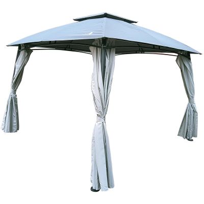 2. GARDEN PAVILION 3x3x2.6M WITH GRAY CURTAINS