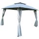 2. GARDEN PAVILION 3x3x2.6M WITH GRAY CURTAINS