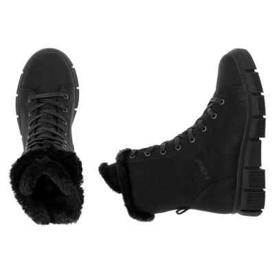 9. Rieker W X3402-00 RKR743 Fur Ankle Boots
