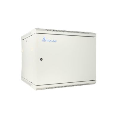 14. Extralink Rack Cabinet 9U 600x450 ASP Gray, Wall Mounted, Solid Sheet Metal Door