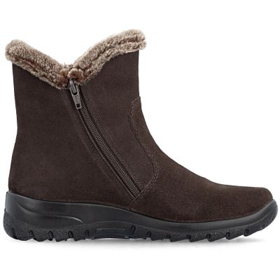 8. Rieker L7162-25 Waterproof Insulated Leather Women's Ankle Boots Dark Brown