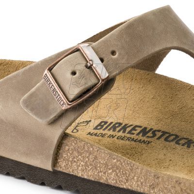 5. Birkenstock Gizeh Oiled Leather Tobacco Brown Narrow Women's Flip-Flops (0943813)