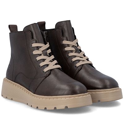 4. Women's brown leather wedge ankle boots Rieker 70405-25