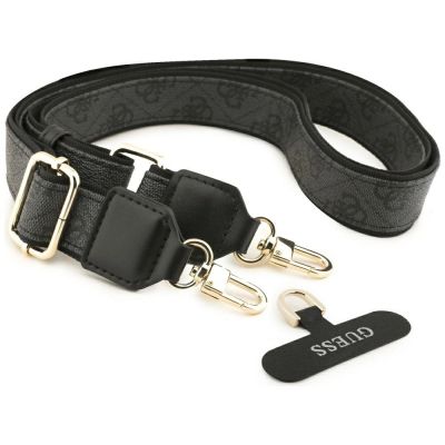 8. Guess 4G Srtass Logo & Big Strap Metal Buttons MagSafe Case for iPhone 17 Pro Max - Black