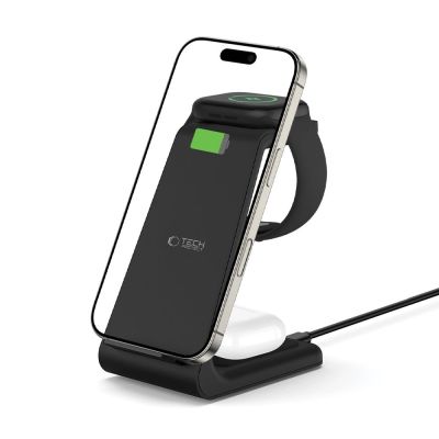 2. Tech-Protect QI15W-A36 3in1 Charging Station for Apple - Black