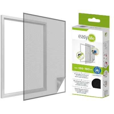 MOSQUITO NET WINDOW 150X180 BLACK POLYESTER + VELCRO TAPE