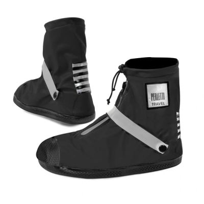 Perletti waterproof black low-cut shoe covers size L