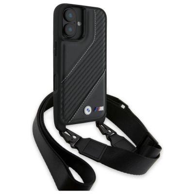3. BMW M Edition Carbon Stripe & Strap iPhone 16 Case - Black
