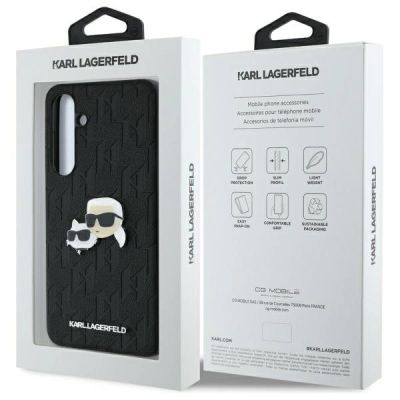 8. Karl Lagerfeld KLHCS24FEPGKLKCPK Sam S24 FE S721 black/black hardcase Monogram Karl&Chaoupette Head Pin