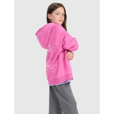 3. Girls' sweatshirt with hood, open, 4F 4FJRAW25TSWSF2439-54S