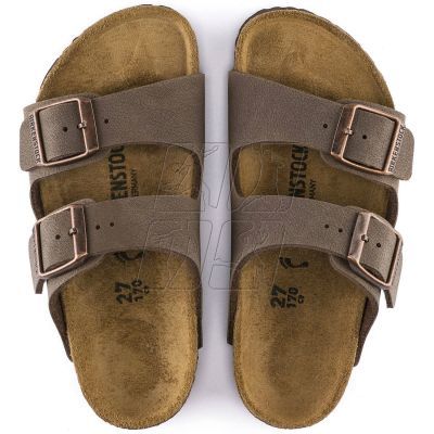 3. Birkenstock Arizona Kids Birko-Flor Nubuk Mocha narrow flip-flops for kids (0552893)