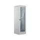 24U 600x600 cabinet, glass front door, solid metal rear door, lock, 4 load-bearing beams, plinth included, for self-assembly, gray, ALANTEC