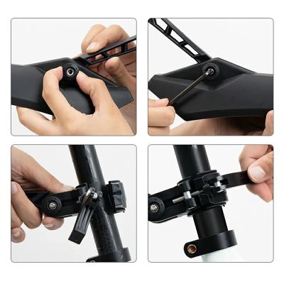 10. Rockbros FK-870 bicycle fenders with quick-release system, adjustable - black
