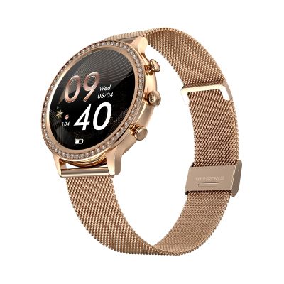 5. VELTORI VT310-1 Women's Smartwatch Gold Bracelet + Pink Silicone Strap