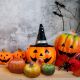4. DECORATIVE HALLOWEEN PUMPKIN FIGURE 4 PCS ORANGE - GREEN