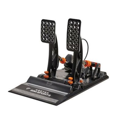 9. Asetek 40-010-0000001 Gaming Controller, Black, Orange, White, USB Pedals for PC