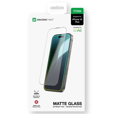 12. AmazingThing Titan Matte Glass tempered glass for iPhone 16 Plus