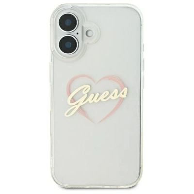 3. Guess IML Heart Case for iPhone 16 plus - Transparent