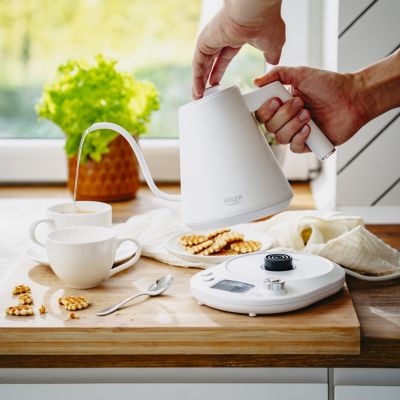 10. Adler AD 1349 electric kettle white with long spout 1.0L