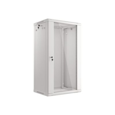 2. Lanberg WF01-6422-10S rack cabinet (22U; 1080mm / 600mm / 450mm; wall-mounted; Glass; 19''; gray)