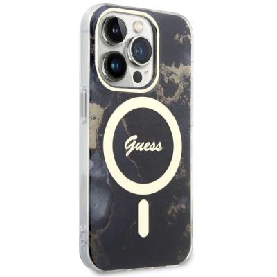 4. Guess GUHMP14LHTMRSK iPhone 14 Pro 6.1" black/black hardcase Golden Marble MagSafe