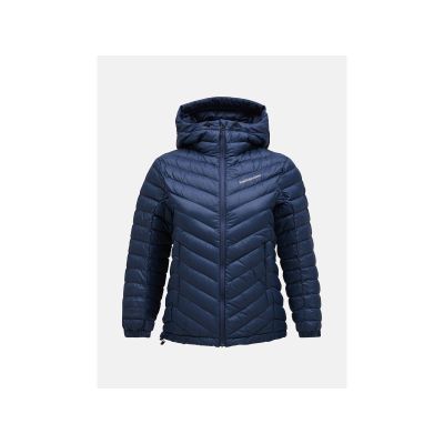 Peak Performance W Frost Down Hood Jacket Navy Blue