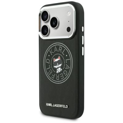 2. Karl Lagerfeld Point & Choupette Sketch MagSafe Case for iPhone 18 Pro / 17 Pro - Black