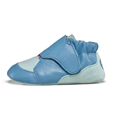 5. Affenzahn Crawly Shark leather crawling shoes (01257-30211)