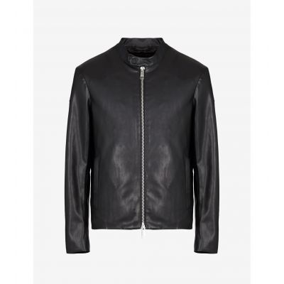 Armani Exchange Men's Stand-Up Collar Leather Jacket (8NZB08-ZNAAZ-1200)