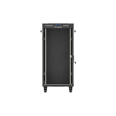 4. LANBERG FLOOR RACK CABINET 19" 24U 600X800 BLACK GLASS DOOR LCD (FLAT PACK) V2