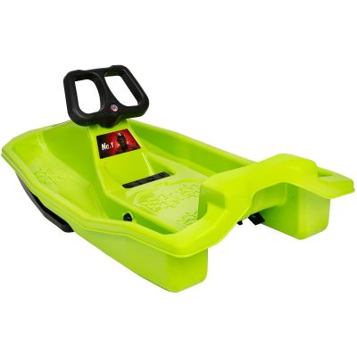 9. PLASTIC SLEDGE WITH BRAKE AND HANDLEBAR SANTA CLAUS 97x53x25CM GREEN
