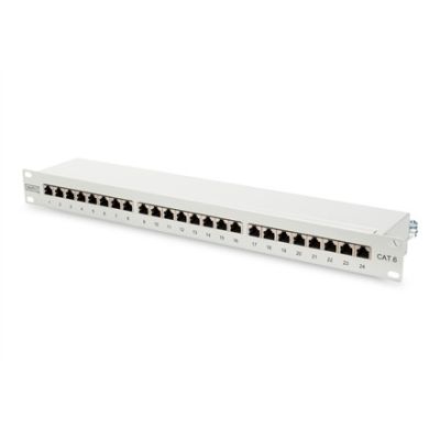 7. Digitus Patch Panel 19'' 24x RJ45, LSA level, cat.6, shielded, 1U, gray, cable guide