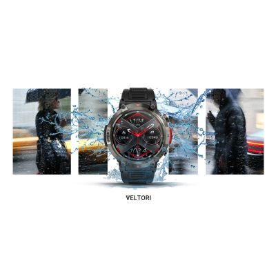 21. VELTORI VT140-1 Smartwatch Black Silicone Strap