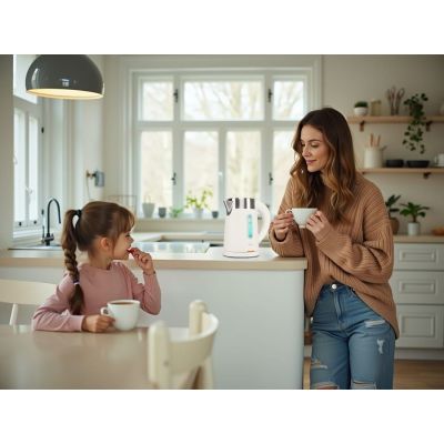 12. ELDOM CORDLESS KETTLE 185B TRIPO WHITE 1000W 0.8 L, BPA FREE, INSULATED