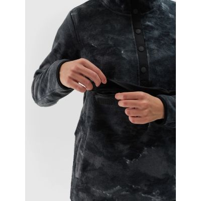 3. Women's oversize stand-up collar fleece 4F 4FWAW24TFLEF298-90A