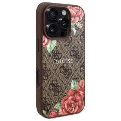 4. Guess GUHMP16XP4ROPEMCW iPhone 16 Pro Max 6.9" brown/brown hardcase 4G Flowers Print MagSafe