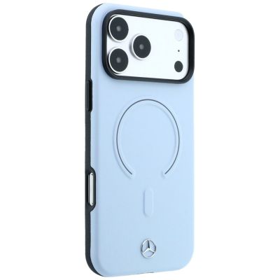 4. Mercedes Leather 3D MagSafe Case for iPhone 18 Pro Max / 17 Pro Max - Blue