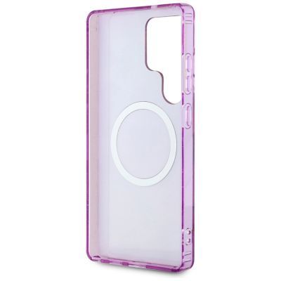 7. Guess Glitter Flowers Triangle Buttons MagSafe case for Samsung Galaxy S25 Ultra - purple