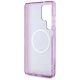 7. Guess Glitter Flowers Triangle Buttons MagSafe case for Samsung Galaxy S25 Ultra - purple