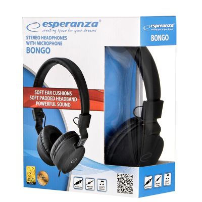 18. Esperanza BONGO EH212K headphones with microphone (black)