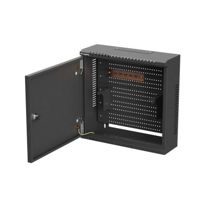 9. TPR 10" INSTALLATION CABINET WITH MESH BOARD 400X400X140 BLACK LANBERG (ASSEMBLED)