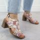 5. Women's openwork floral high-heeled sandals Jezzi 24125