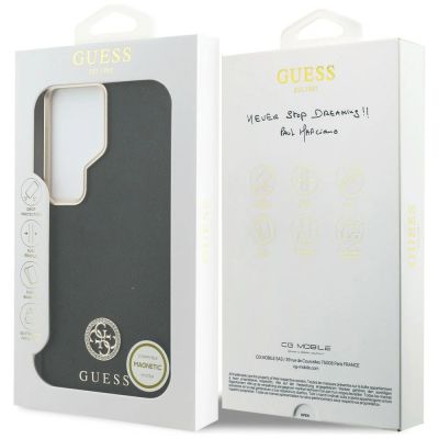 8. Guess Rhinestone Round Logo MagSafe Case for Samsung Galaxy S26 Ultra - Black